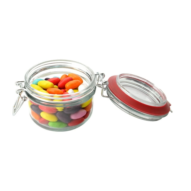 Kitchen Storage Jars, Clear Glass Lock Lid Jar with Silicone Gasket -9.4-Ounce Kitchen Storage Jars, Clear Glass Lock Lid Jar with Silicone Gasket -9.4-Ounce